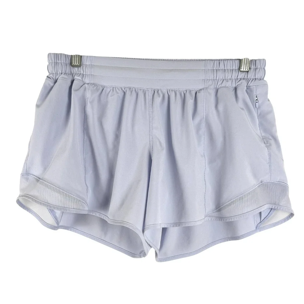 Lululemon Hotty Hot Shorts Womens Size 10 Light‎ Blue Solid Athletic SS-2233